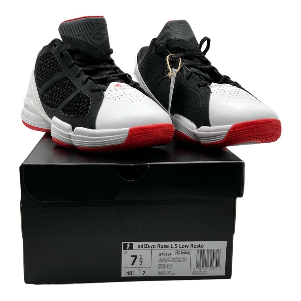 Adidas ADIZERO D Rose 1.5 Restomod Shoes Black Vivid Red New 7.5 New In Box